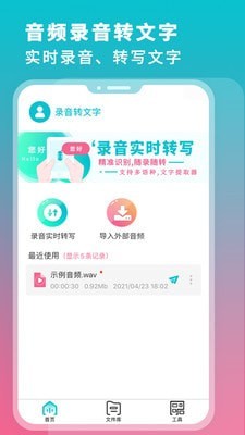 录音翻译转文字截图