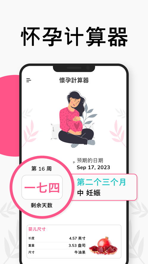 怀孕计算器逐周截图