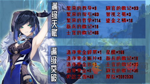 原神3.4夜兰突破材料有哪些 原神3.4夜兰突破材料汇总