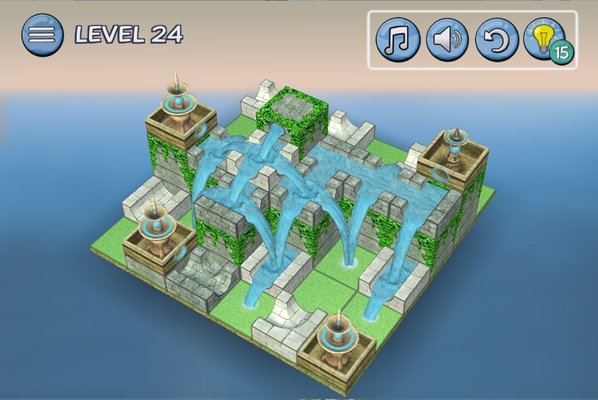 流水喷泉3d拼图截图