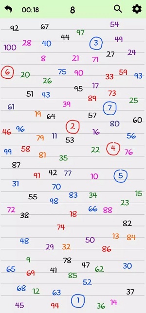 找出数字1到100截图