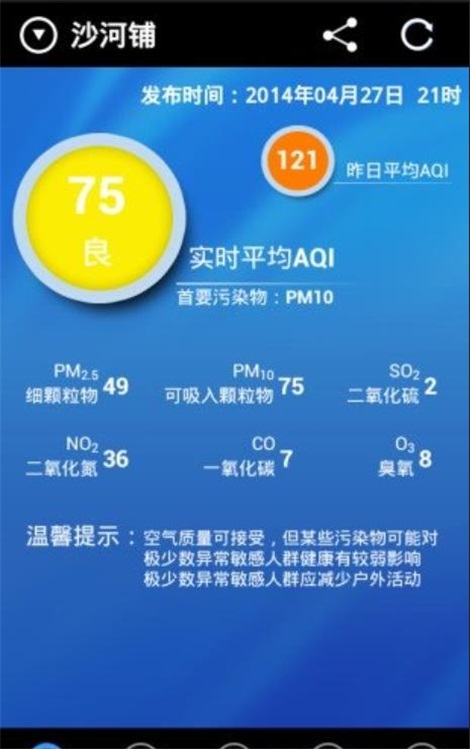 成都市空气质量截图