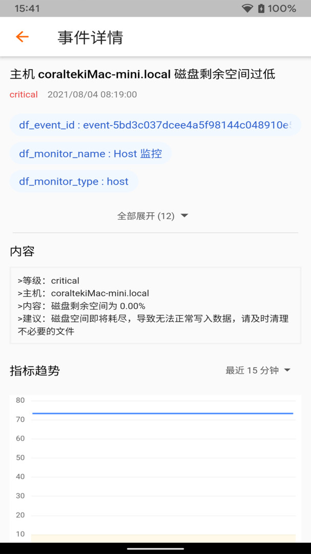观测云平台截图