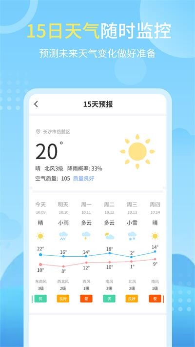 晴雨天气预报截图