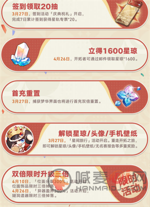 崩坏星穹铁道周年庆奖励是什么 崩坏星穹铁道周年庆奖励一览