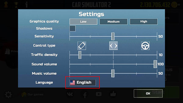 汽车模拟器2设置中文的方法