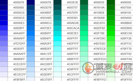 颜色代码表有哪些 颜色代码表大全