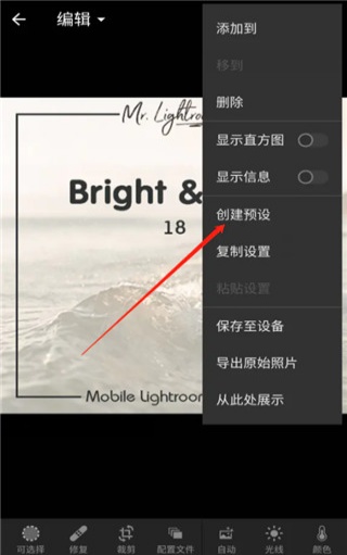 lightroom鸿蒙版格式预设保存教程