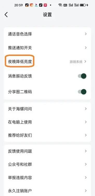 海螺AI如何开启夜晚降低亮度功能